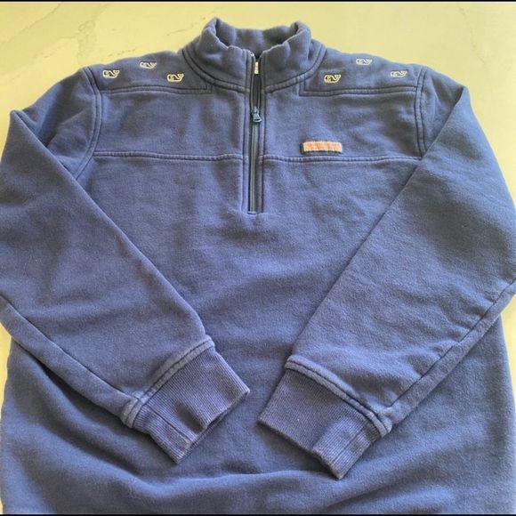 Vineyard Vines Navy Blue Quarter Zip Sweatshirt - Picture 2 of 2
